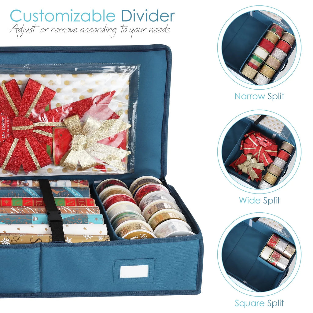 Wrapping Paper Storage Container with Interior Pockets E162619