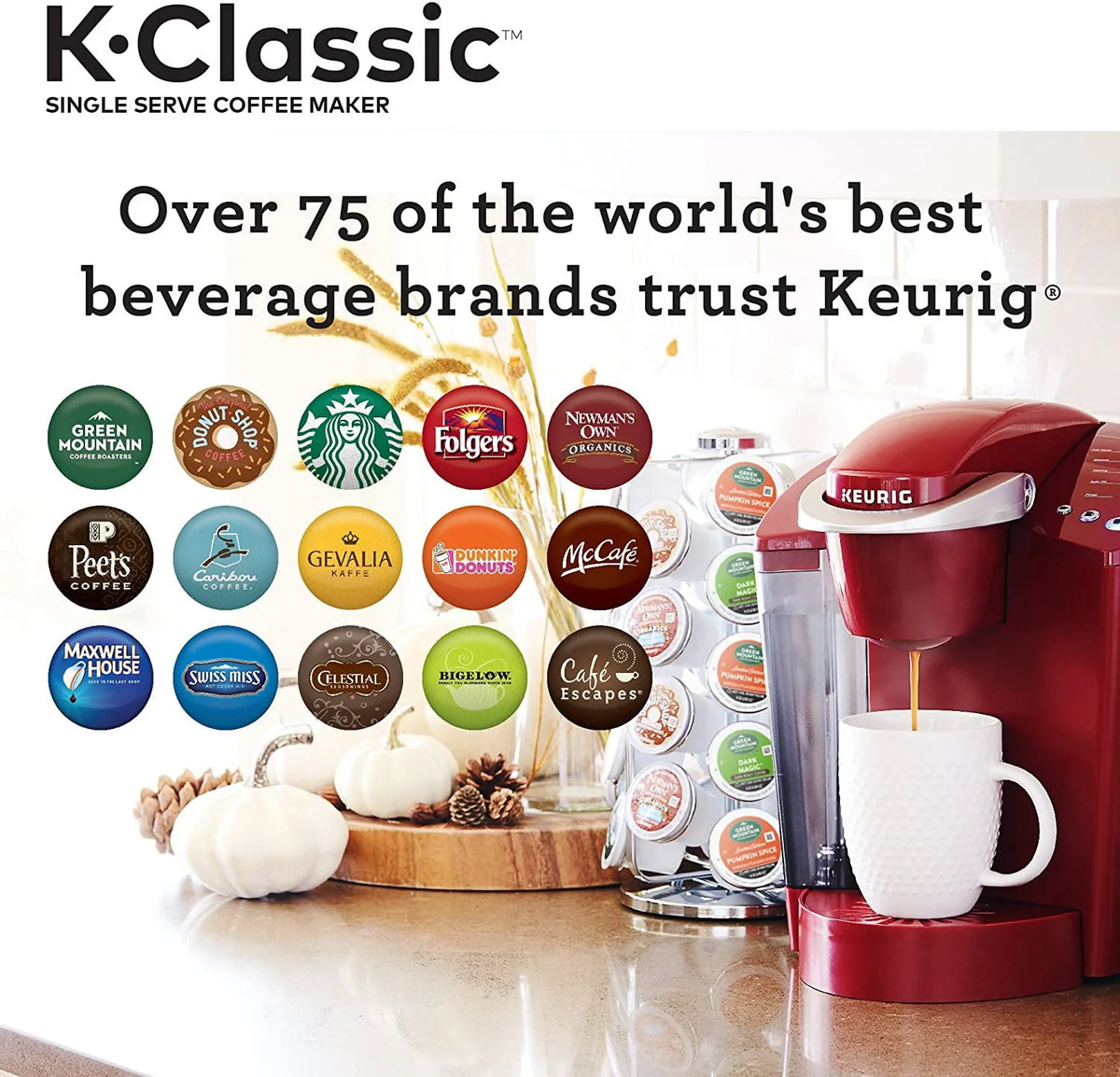Single Serve Coffee Maker, 6 to 10 oz Brew Sizes Z5635