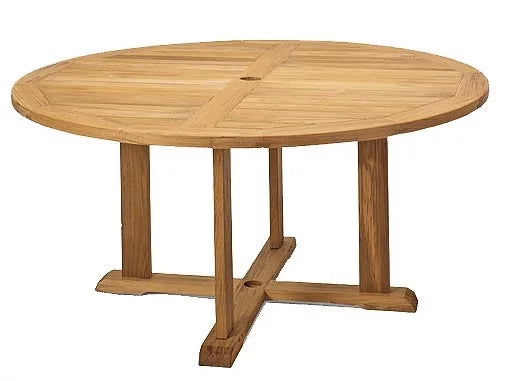 5 Pc Teak Dining Set with Round Table and 4 Arm Chairs U870124