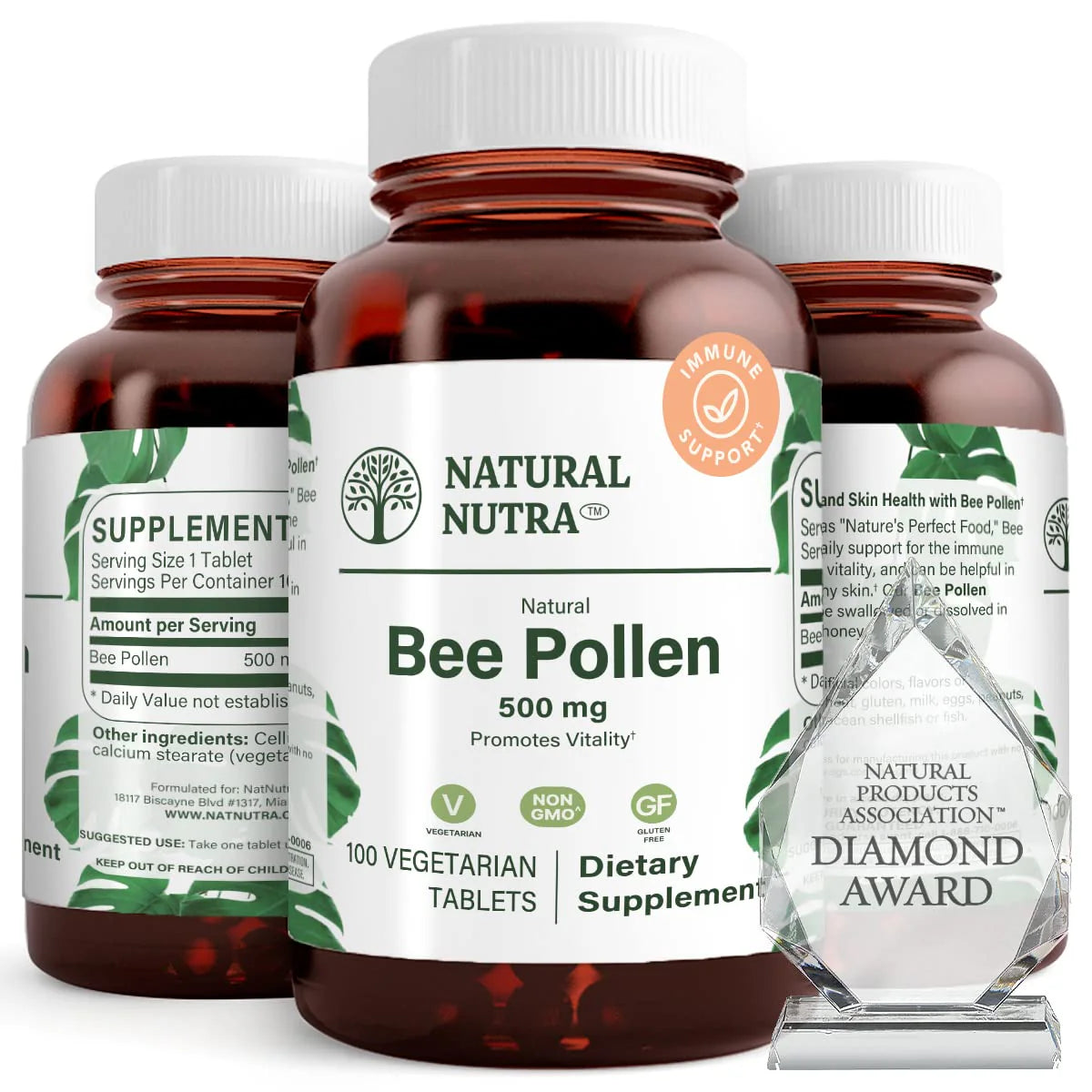 100% Pure Bee Pollen Vegetarian Tablets Z5520