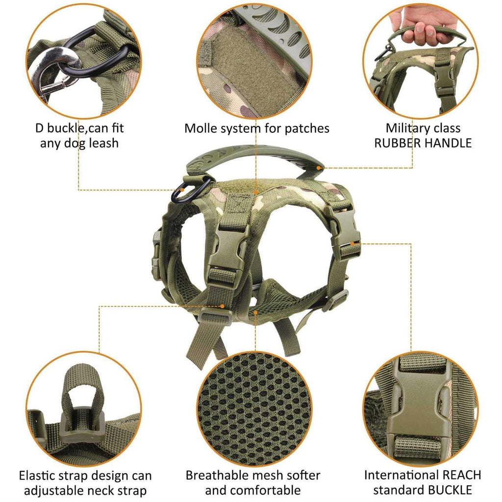 Tactical Dog Harness with Handle and Leash Set F87041