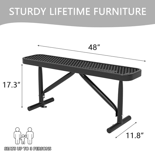 Heavy Duty Metal Park Bench with Portable Frame W75982