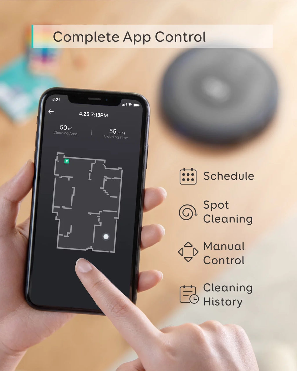 Robot Vacuum with Home Mapping, 2000Pa Suction, Wi-Fi G44273