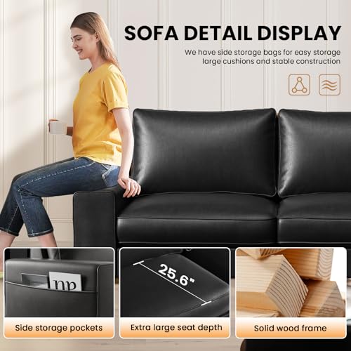Brown Faux Leather Loveseat Sofa A500496
