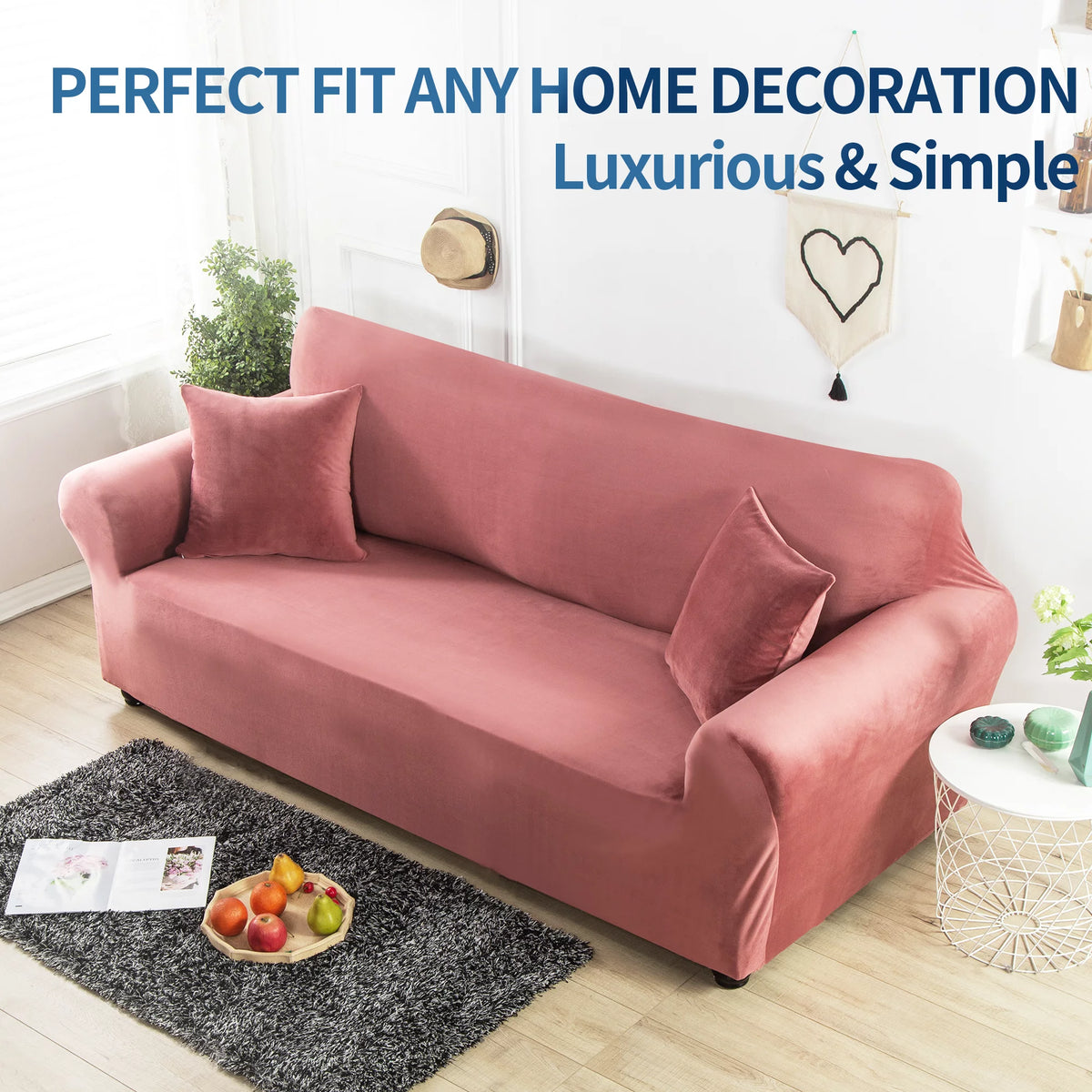 Velvet Stretch Sofa Slipcovers Couch Cover C305569
