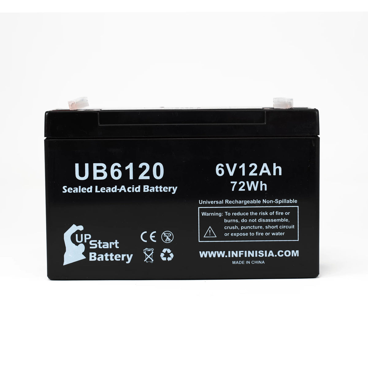 6V 12Ah Sealed Lead Acid Battery with Terminal Adapters I868