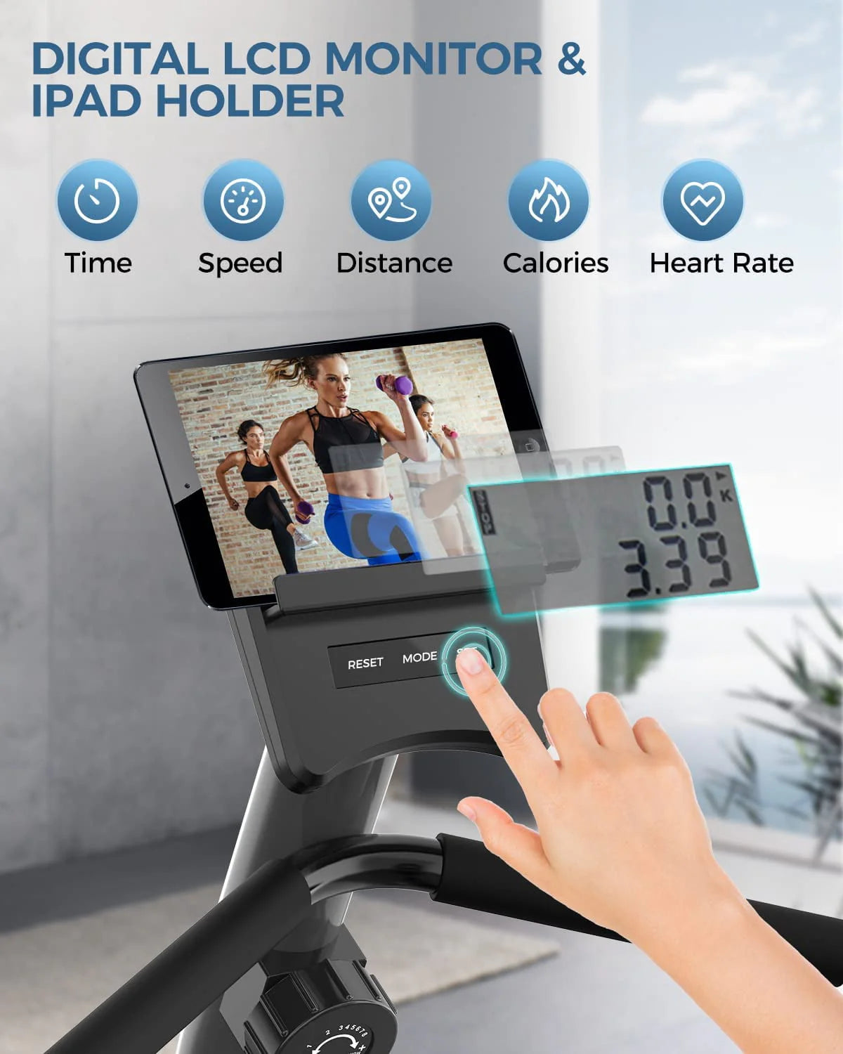 Magnetic Recumbent Exercise Bike 330lbs Blue X865155
