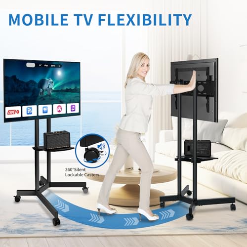 Rolling TV Stand with Wheels for 32-75 Inch TVs Y166