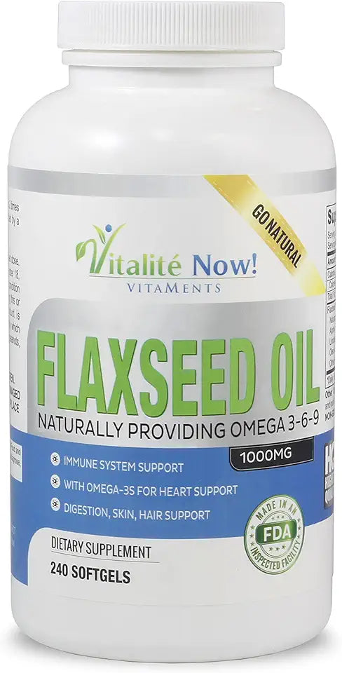 Organic Flaxseed Oil 1000mg Softgels 240 Count M245325