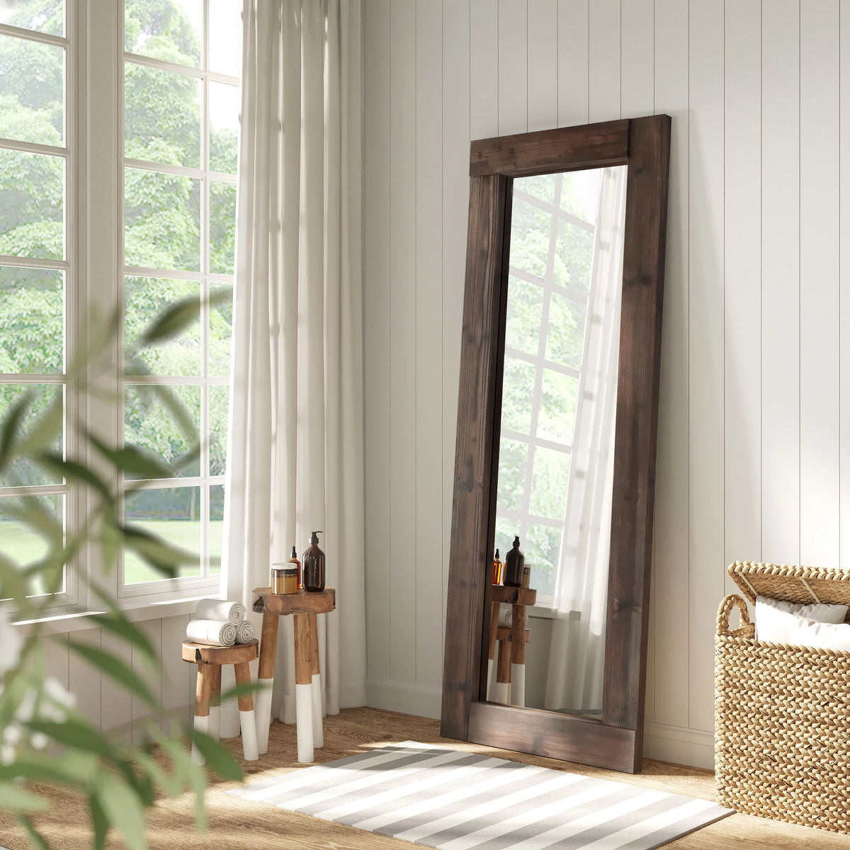 24x64 Full Length Wood Floor Mirror B4249