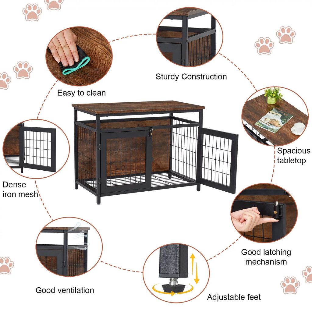 Dog Crate Furniture with Double Doors L16189