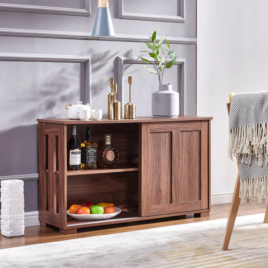 Brown Wood Buffet Table Sideboard Cabinet Q7746