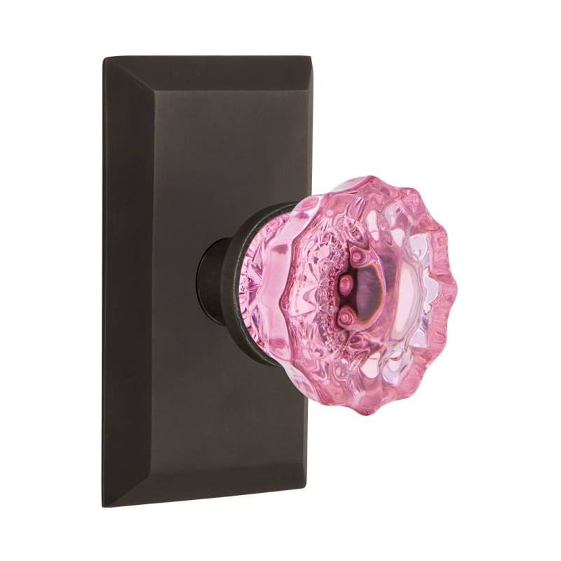 Crystal Pink Glass Door Knob D5138