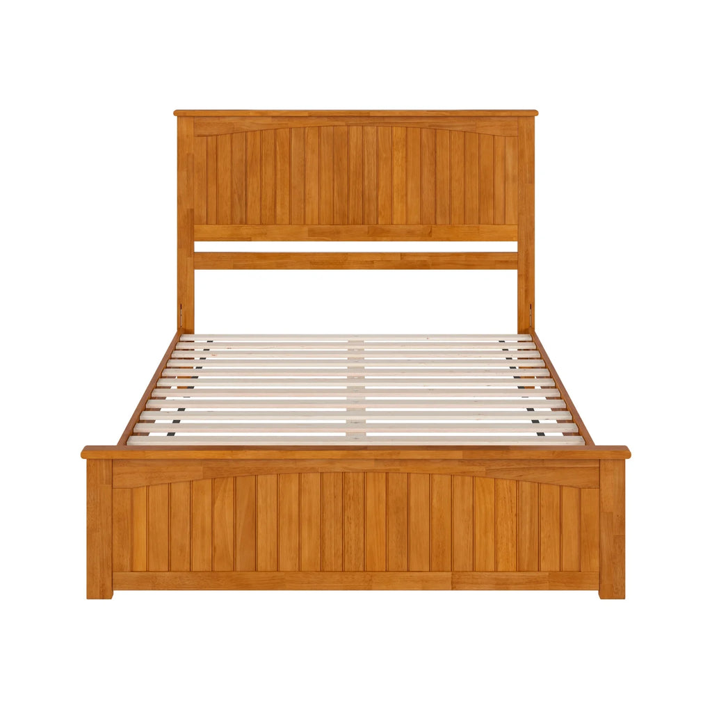 Queen Solid Wood Low Profile Platform Bed with Footboard W626