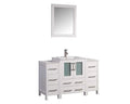 48 in. Single Sink White Vanity Cabinet with Ceramic Sink & Mirror T471459