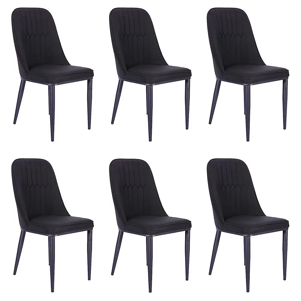 Black Faux Leather Dining Chair Set of 6 W639508
