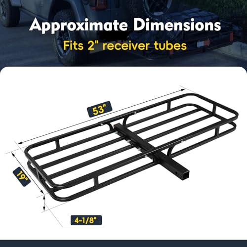 53" x 19" x 5" 500 Lbs Hitch Cargo Carrier with Net A23886