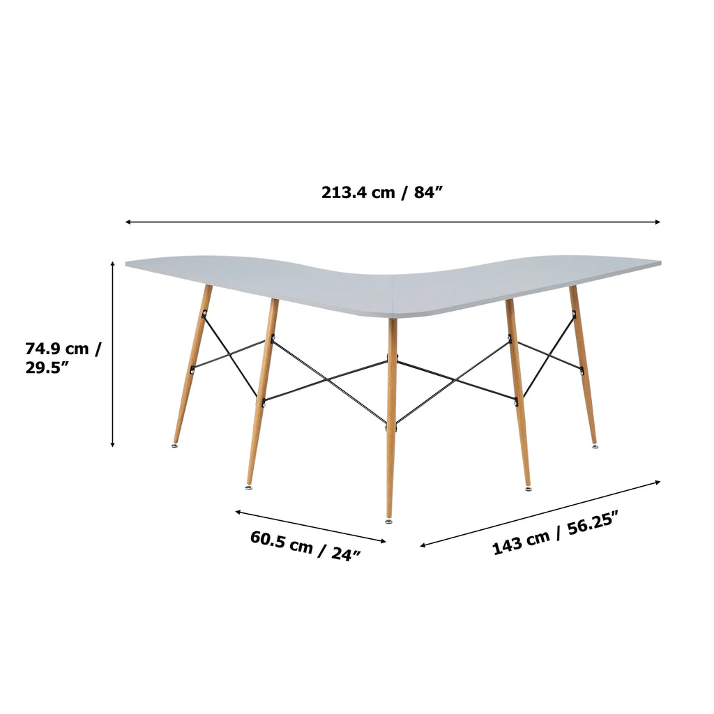 Light Gray L-Shaped Corner Desk M656469