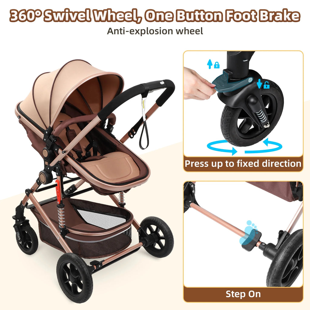 Foldable Reversible Bassinet Baby Stroller Y135