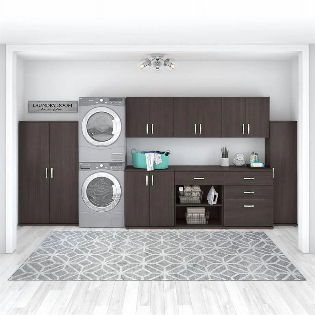 Storm Gray Engineered Wood Cabinet with Doors Y535