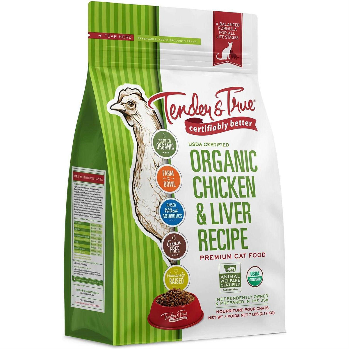 Organic Chicken & Liver Recipe Dry Cat Food X18282