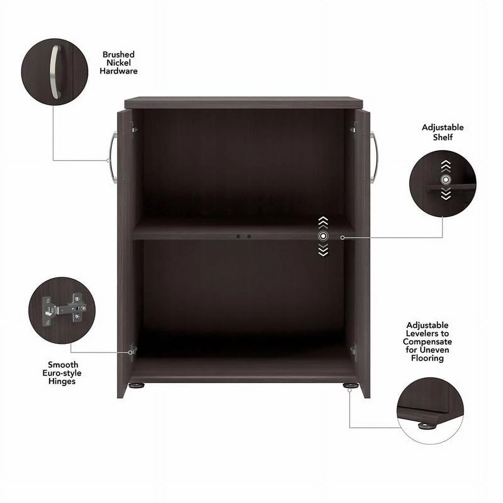 Storm Gray Engineered Wood Cabinet with Doors Y535