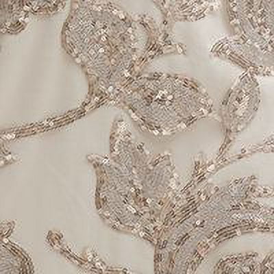 Beige Sequined Sleeveless V Neck Full-Length Sheath Dress K719398