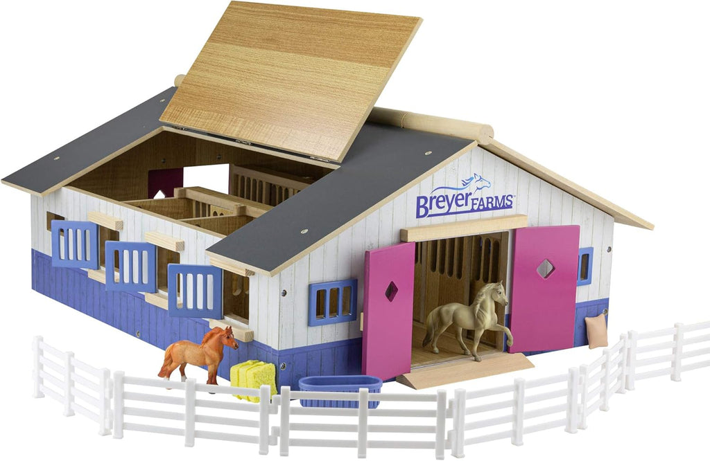 Wooden 19 Piece Playset with 2 Horses 1:32 Scale L7621