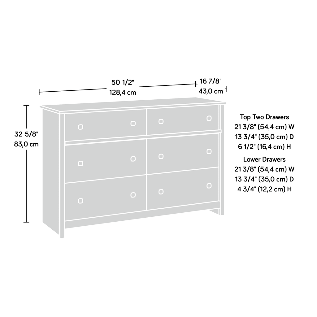 White 6-Drawer Dresser Y546449