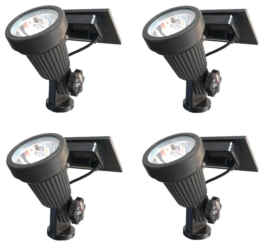 Warm White LED Solar Spotlight Landscape Lighting Kit with Stakes J97320