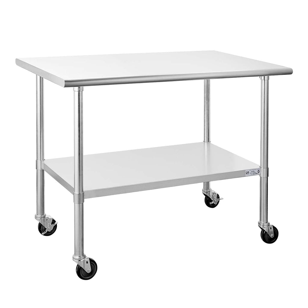 Stainless Steel Table 30 x 48 Inches with Caster Wheels X8094