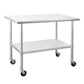 Stainless Steel Table 30 x 48 Inches with Caster Wheels X8094