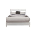 Queen Size Wooden Bed with Slat Back Headboard White H961
