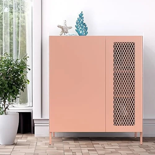 Modern Metal Sideboard Cabinet with Adjustable Shelves Z222