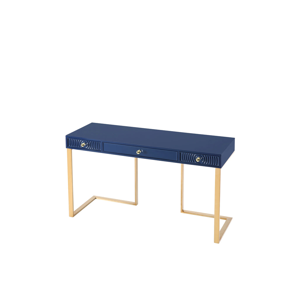 Blue Lacquer Office Desk With Gold Legs H948330