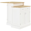 White Kitchen Island with Storage Cabinet and Drawers B3114