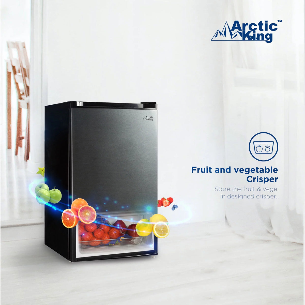 4.4 Cu ft Black Stainless Steel Look Mini Fridge X513964