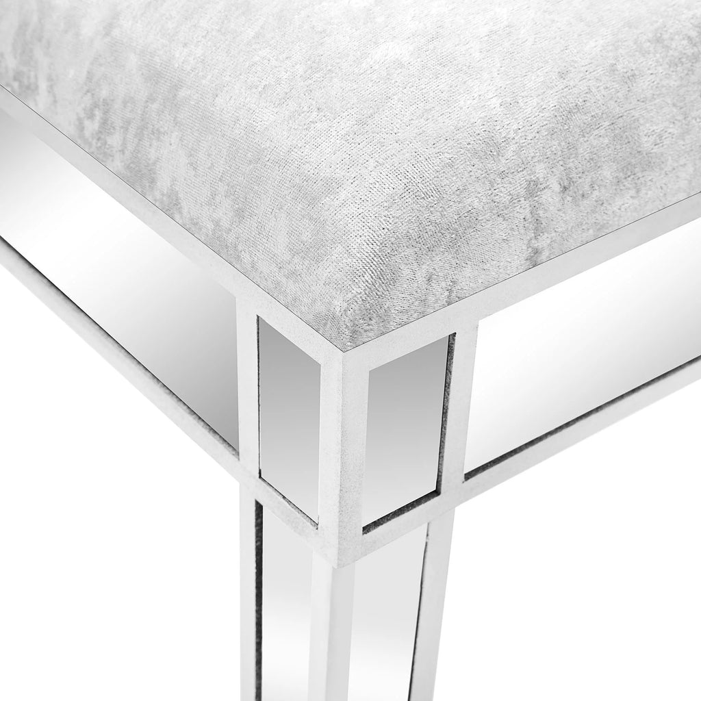 Mirrored Vanity Stool Makeup Bench Cushioned Chair H22165