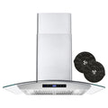 380 CFM Convertible Wall Mount Range Hood with Glass Canopy P915222