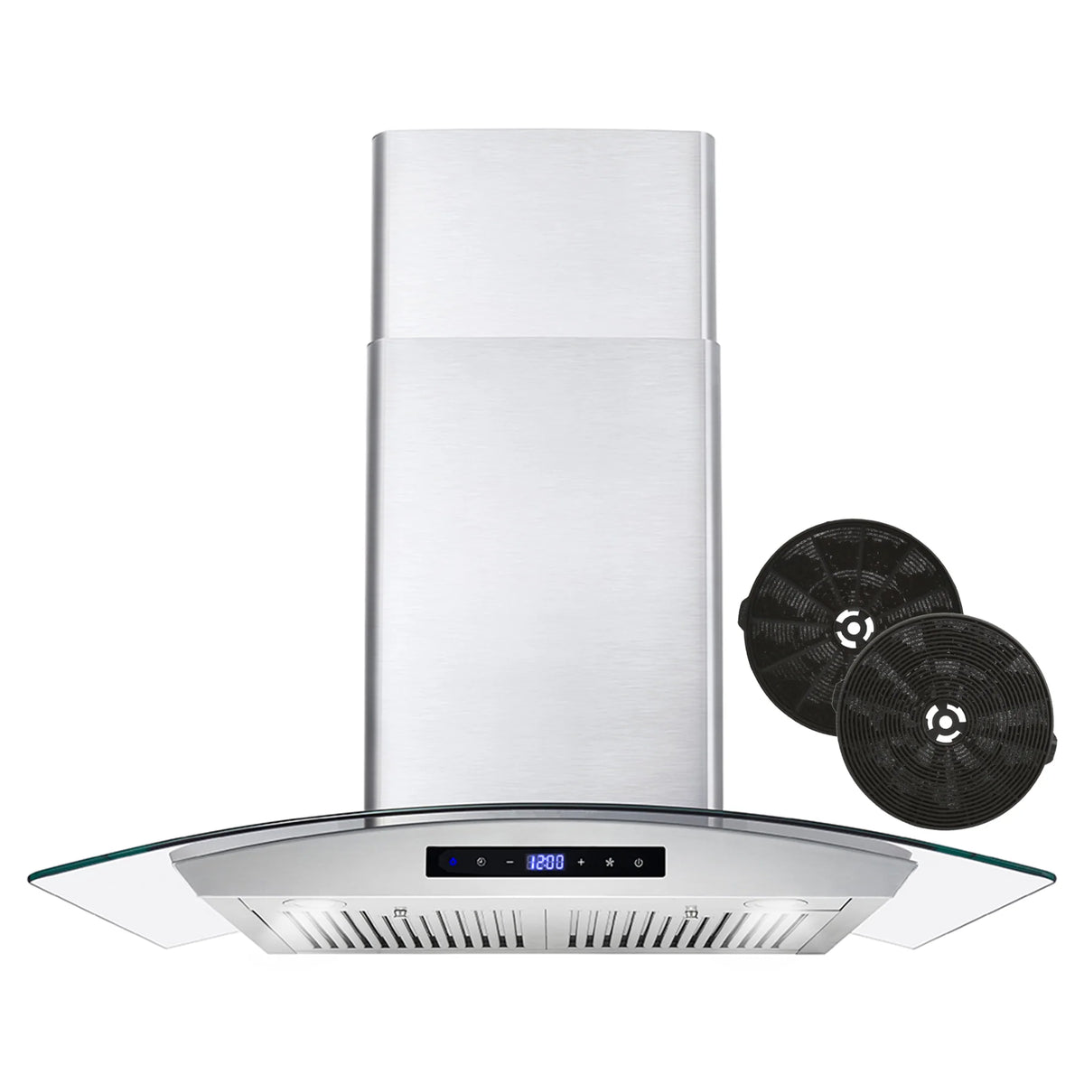 380 CFM Convertible Wall Mount Range Hood with Glass Canopy P915222