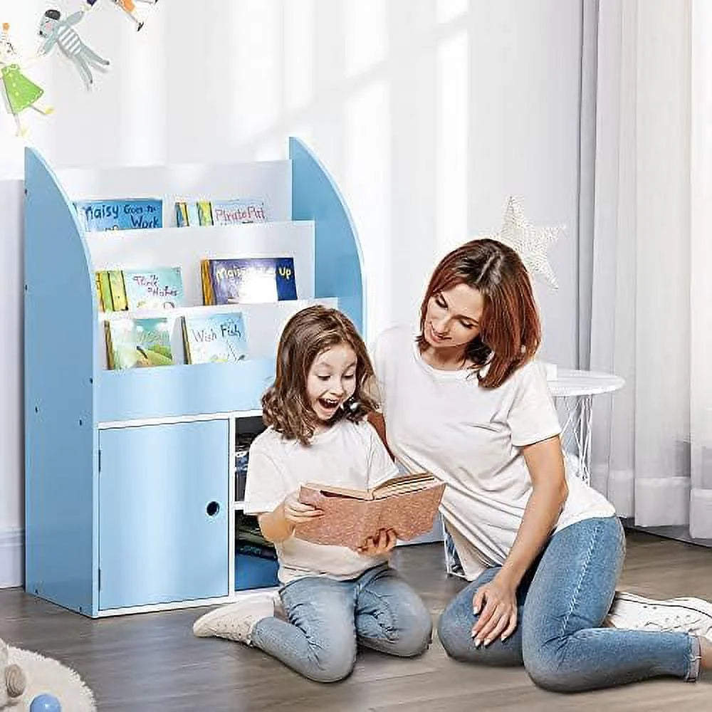Blue Bookshelf with Cabinet P901