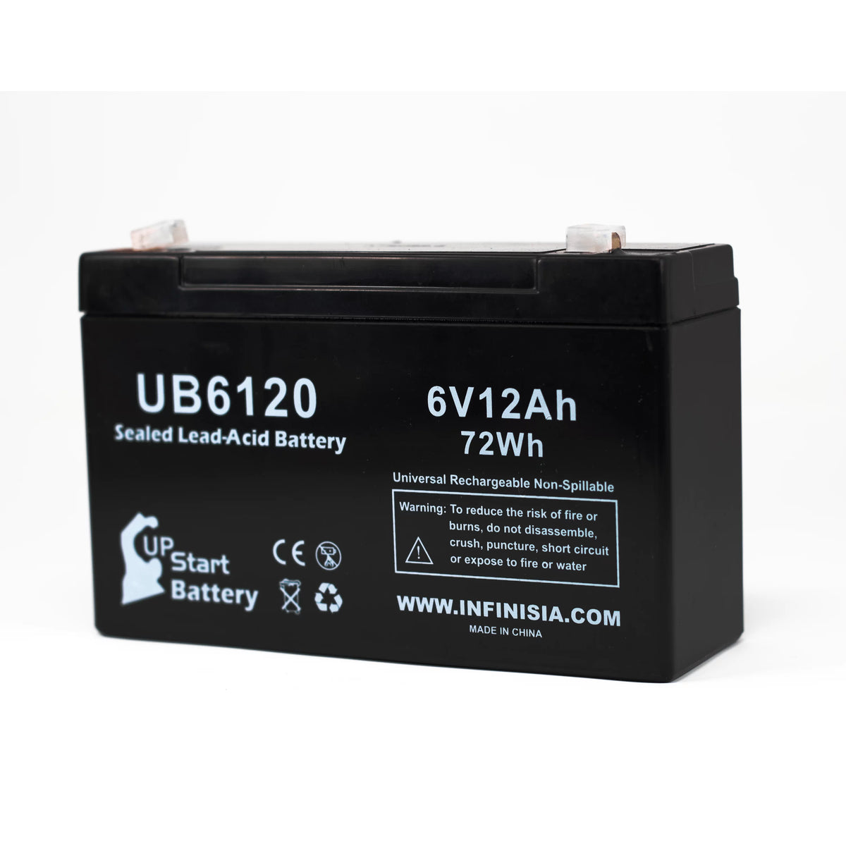 6V 12Ah Sealed Lead Acid Battery with Terminal Adapters I868