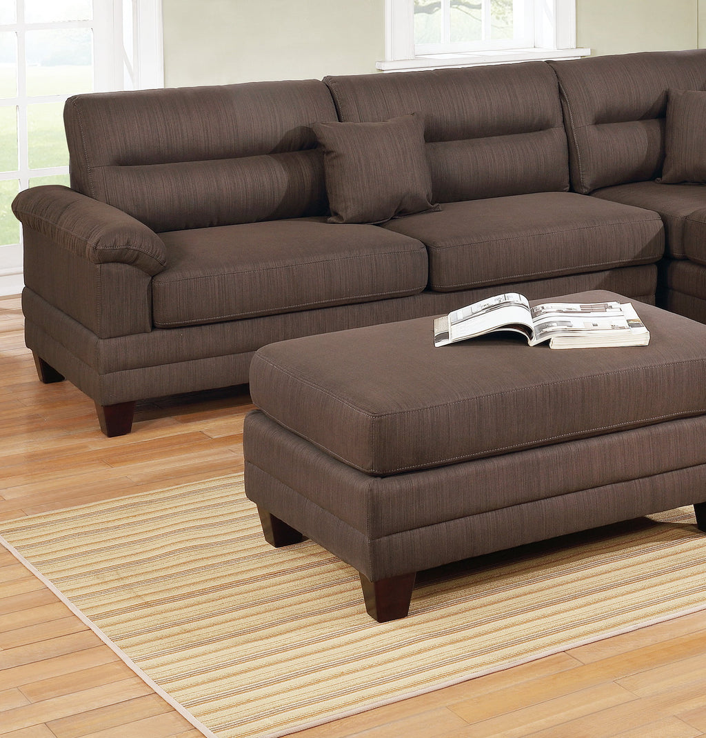Grey Polyfiber Reversible Sectional Sofa with Ottoman I71147