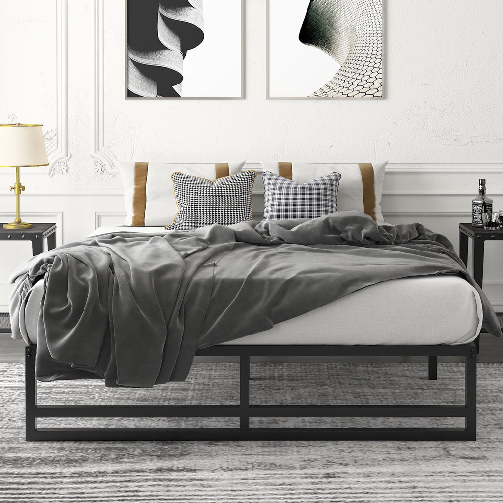 Queen Size Black Metal Platform Bed Frame M748838
