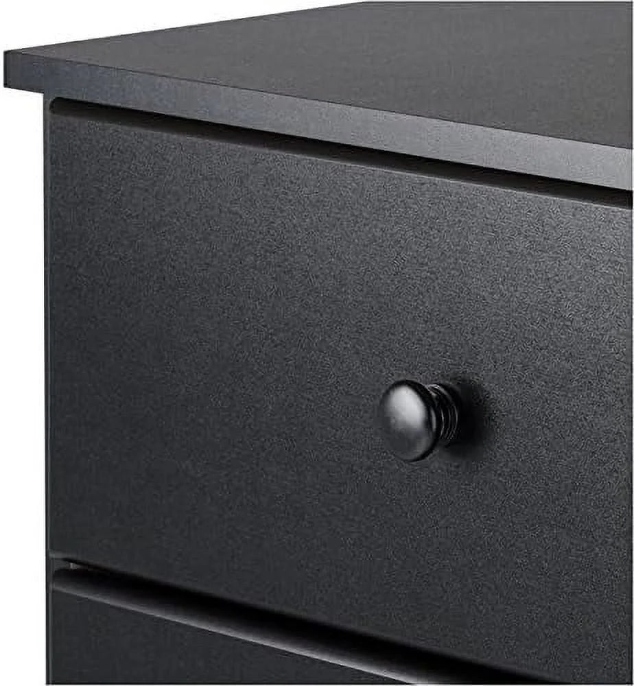 52" Tall 6 Drawer Black Wood Chest X235206