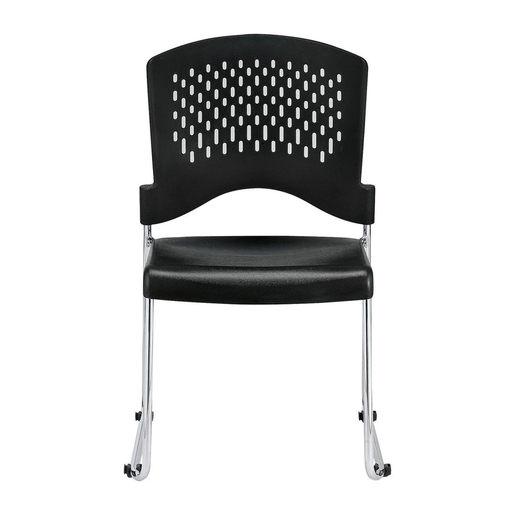 Black Plastic Stackable Guest Chair Set of 4 Y609