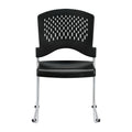 Black Plastic Stackable Guest Chair Set of 4 Y609