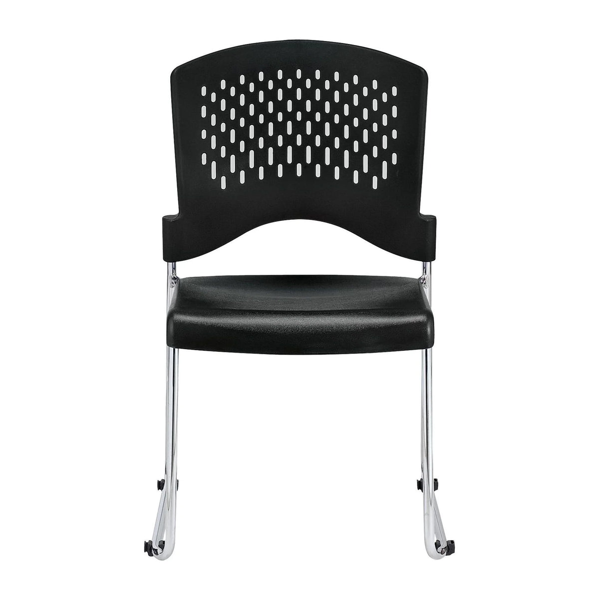 Black Plastic Stackable Guest Chair Set of 4 Y609