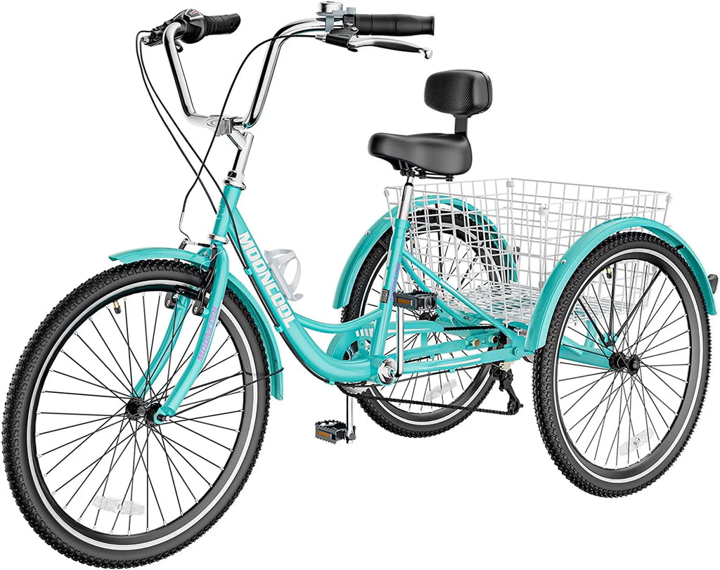 26 Adult Tricycle 7 Speed 450lbs Capacity with Shopping Basket W32038