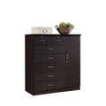 White 7 Drawer Chest with 1 Door 3 Shelves L776